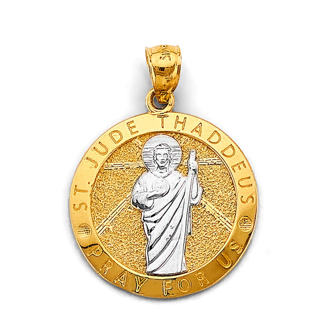 14K Two-Tone Gold St. Jude Thaddeus Pendant