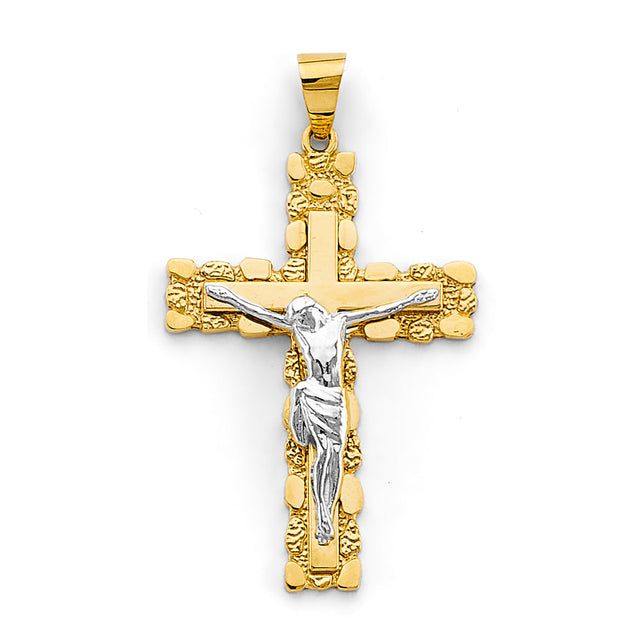 14K Yellow Gold Crucifix Cross Pendant