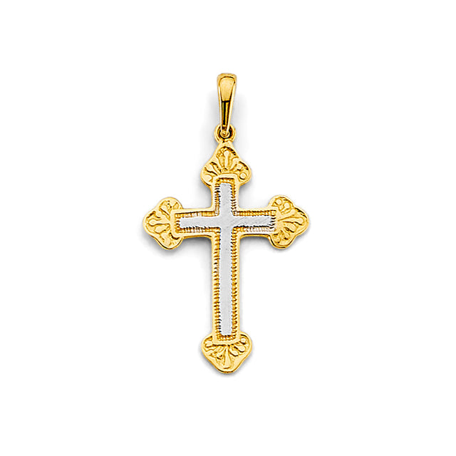 14K Two-Tone Gold Cross Pendant