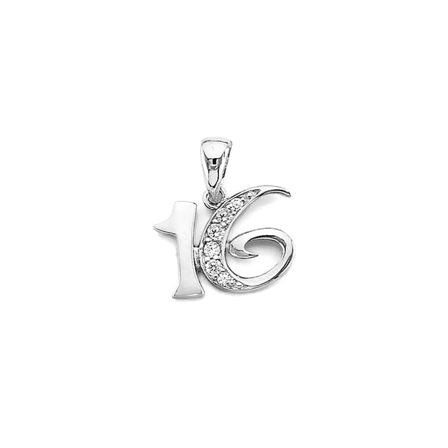 14K Gold Sweet 16 Heart Pendant