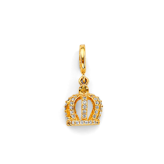 14K Yellow Gold Crown Charm