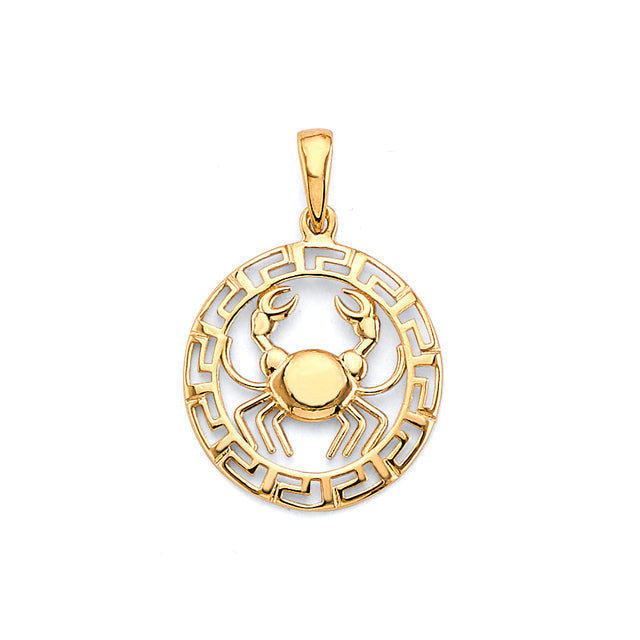14K Yellow Gold Zodiac Medallion Pendant