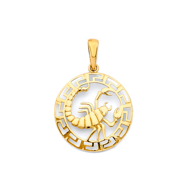 14K Yellow Gold Zodiac Medallion Pendant