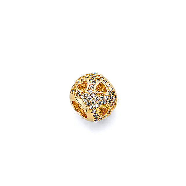 14K Two-Tone Gold Heart Cutout Slider Charm