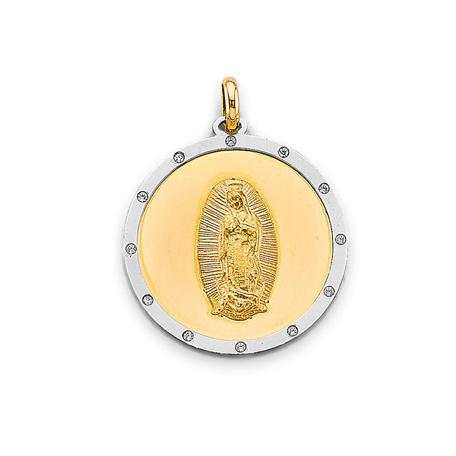 14K Two-Tone Gold Religious Pendant