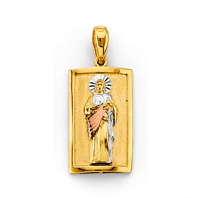 14K Tricolor Gold St. Jude Thaddeus Pendant