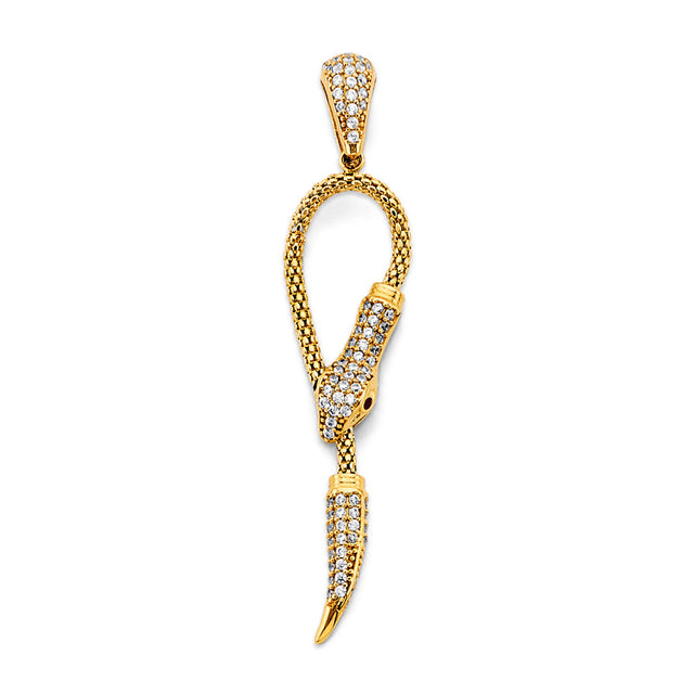14K Two-Tone Gold Serpent Pendant