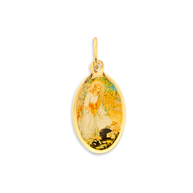14K Yellow Gold Guardian Angel Pendant