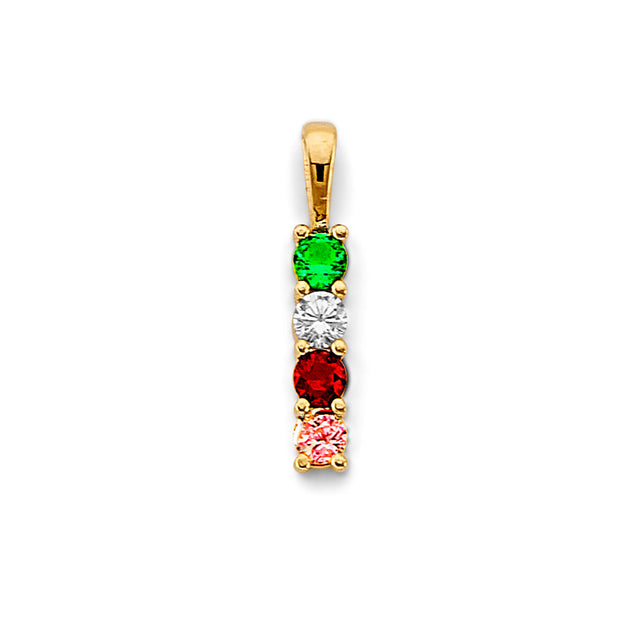 14K Yellow Gold Four-Stone Mother's Pendant