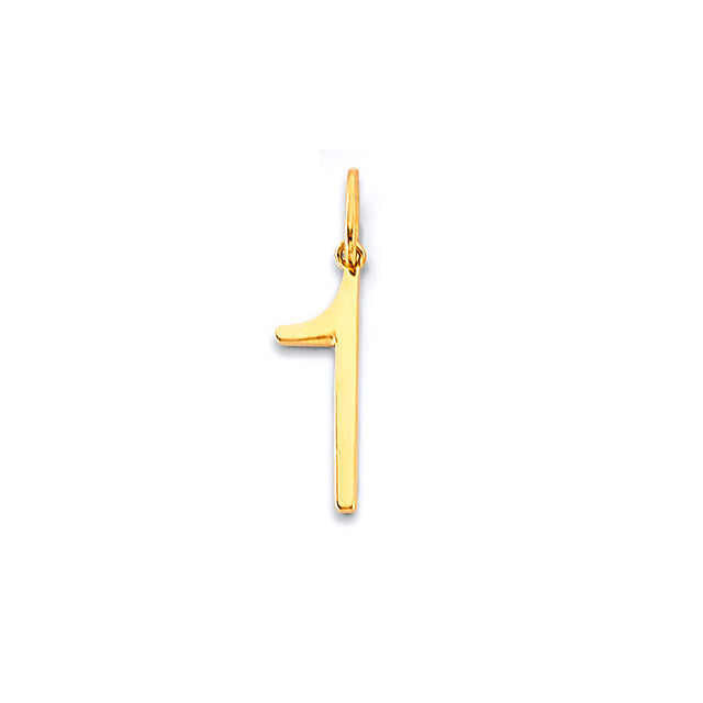 14K Yellow Gold Number Pendant