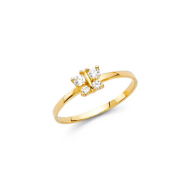 14K Yellow Gold Baby Butterfly Ring