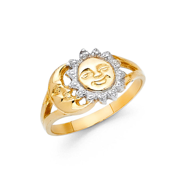 14K Two-Tone Gold Sun Ring