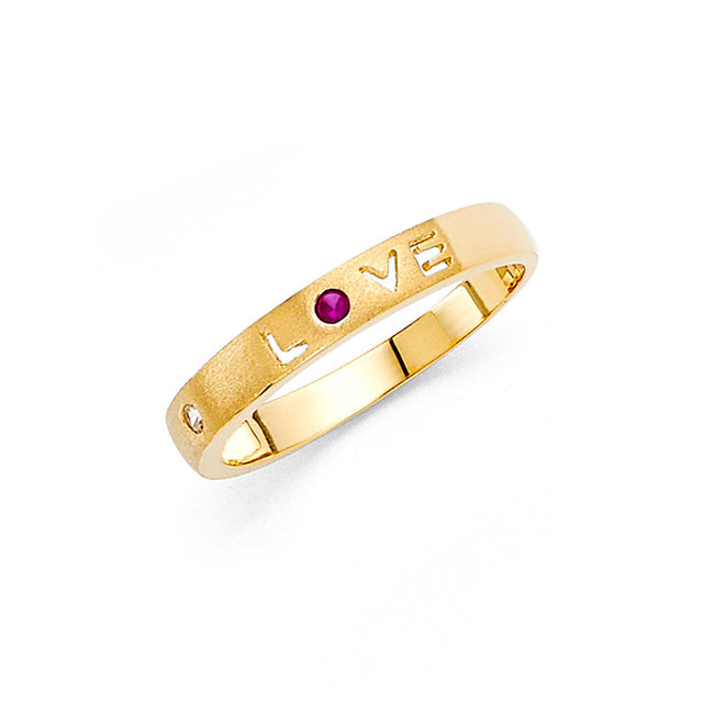 14K Yellow Gold LOVE Satin-Finish Band Ring