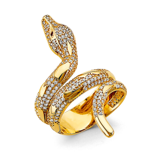 14K Yellow Gold Snake Wrap Ring