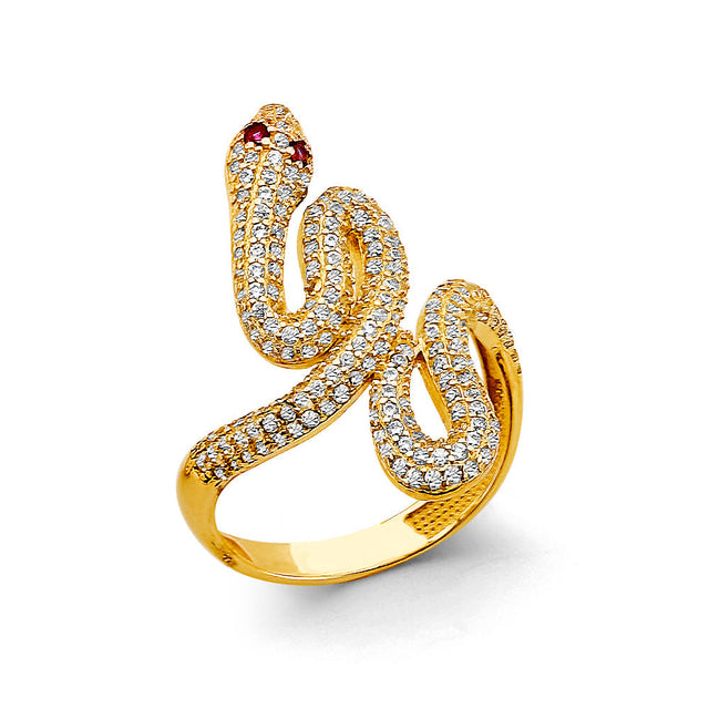 14K Yellow Gold Serpent Ring