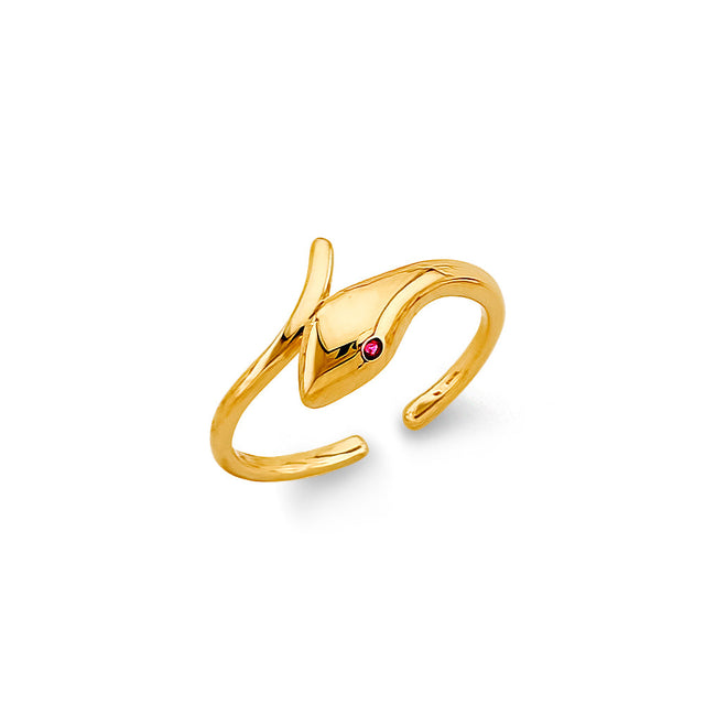 14K Yellow Gold Snake Toe Ring