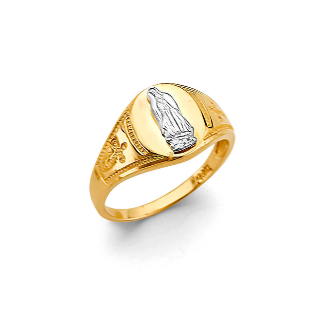 14K Two-Tone Gold Men's Our Lady of Guadalupe Ring