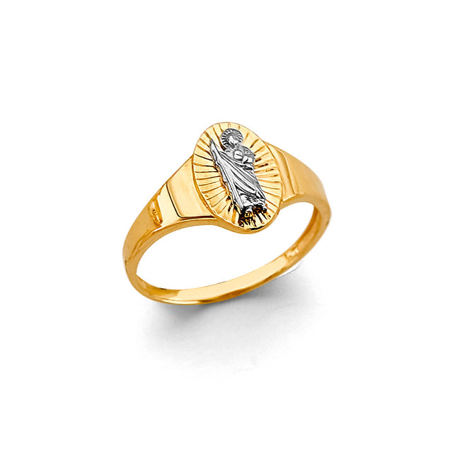 14K Two-Tone Gold St. Jude Oval Ring