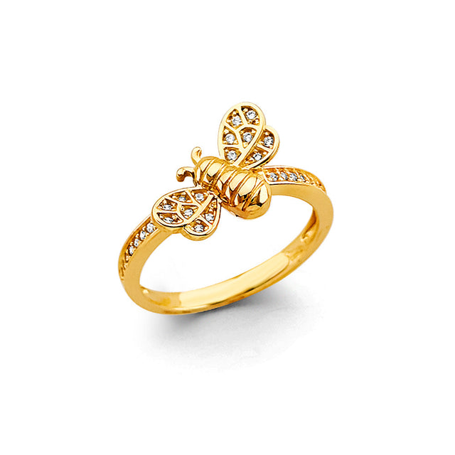 14K Yellow Gold Bee Ring