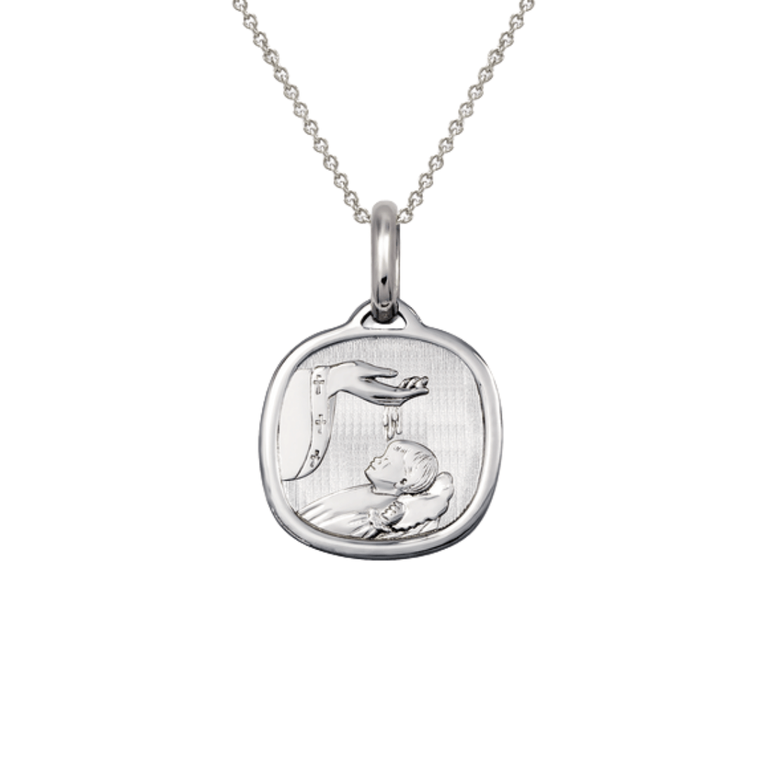 14K Yellow Gold High Polished Baptism Religious Pendant