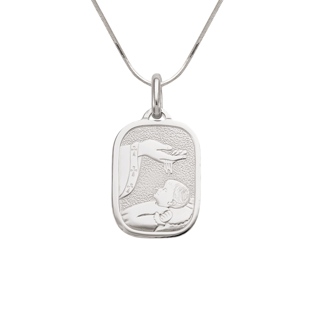 14K Yellow Gold High Polished Baptism Religious Pendant