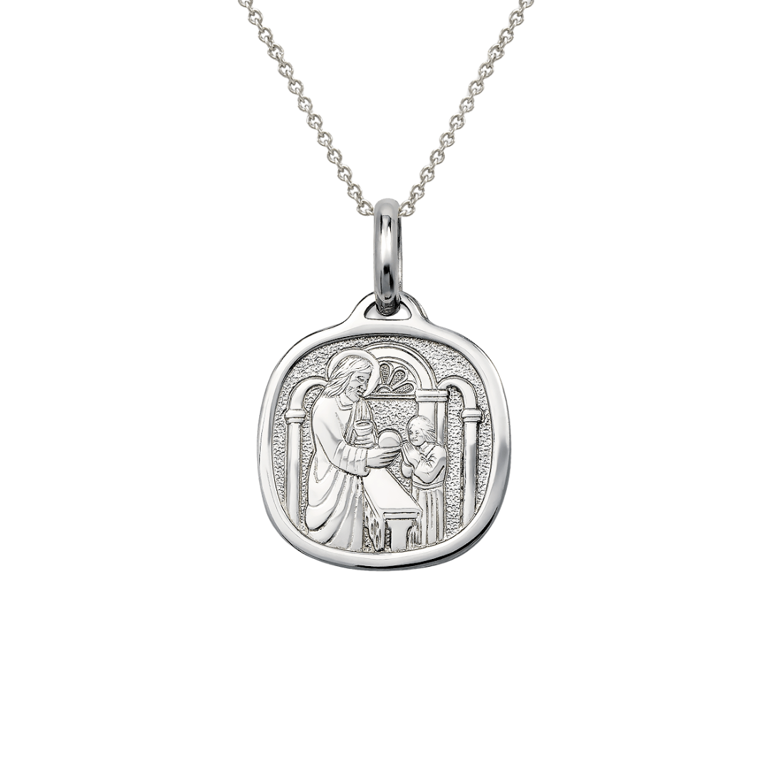 14K Yellow Gold High Polished Baptism Religious Pendant
