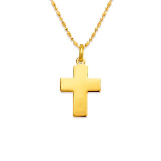 14K gold high polished cross religious pendant | Italian made | ItalianFashions
