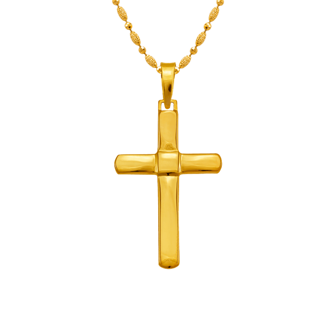 14K Yellow Gold High Polished Cross Religious, crucifix Pendant
