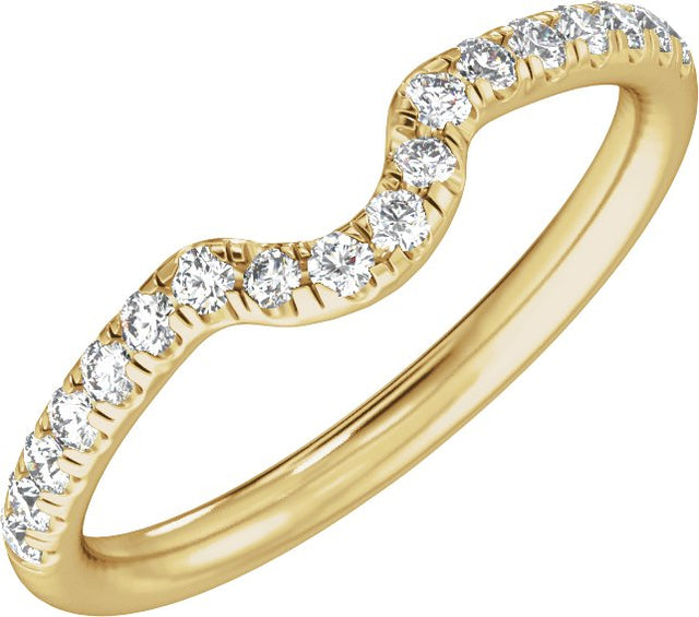 14K Gold Oval Claw-Prong Accented Lab-Grown Diamond Matching Band – 1/3 CTW - Yellow Gold