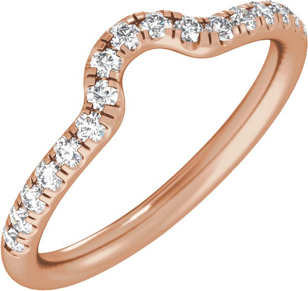 14K Gold Radiant Claw-Prong Accented Lab-Grown Diamond Matching Band – 1/3 CTW - Rose Gold