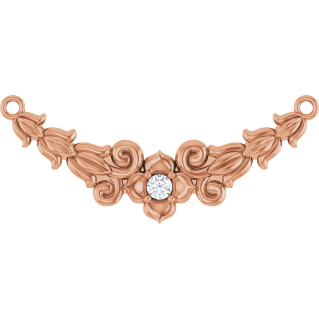 14K Gold Round Lab-Grown Diamond Floral Necklace - Rose Gold