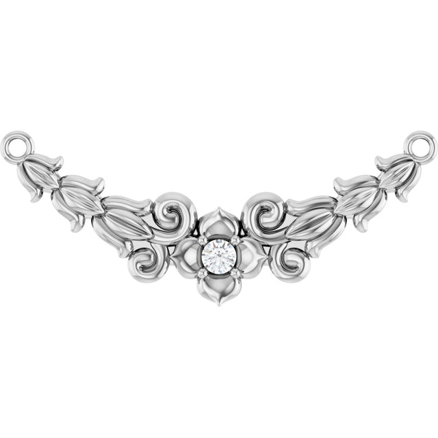 Platinum Round Natural Diamond Floral Necklace