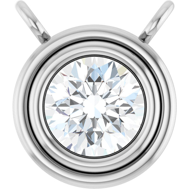 Platinum Lab-Grown Diamond Round Bezel-Set Necklace