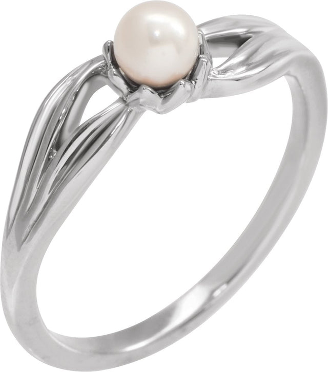 Platinum Cultured Freshwater Pearl Pearl Ring