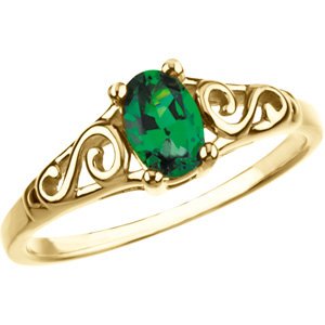14K Gold Youth Birthstone Ring - Yellow Gold