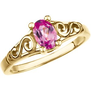 14K Gold Youth Birthstone Ring - Yellow Gold