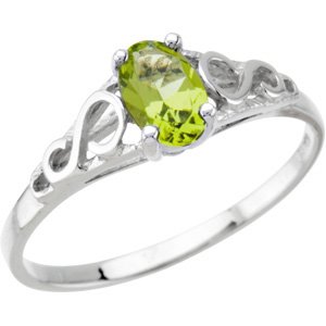 14K Gold Youth Birthstone Ring - White Gold