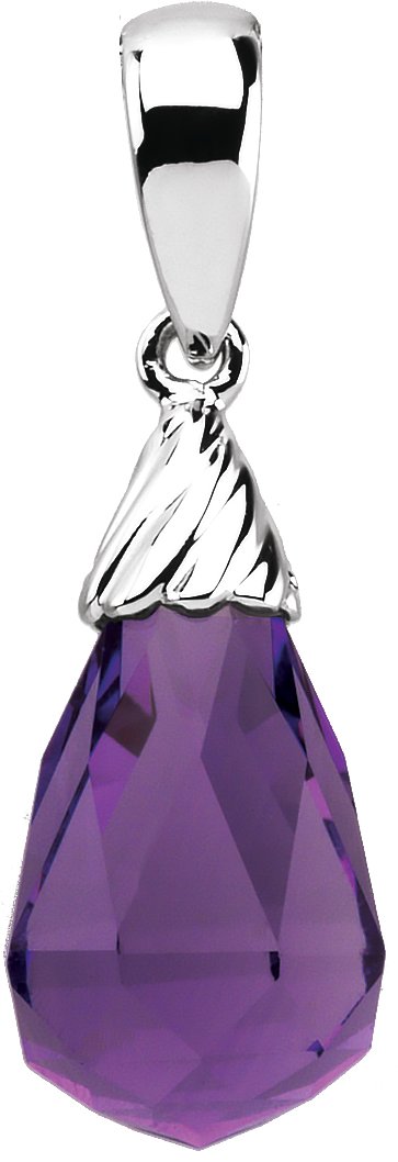 14K Gold Natural Amethyst Briolette Pendant