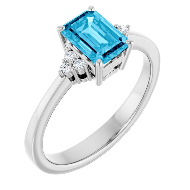 Platinum Oval Lab-Grown Diamond Accented Ring