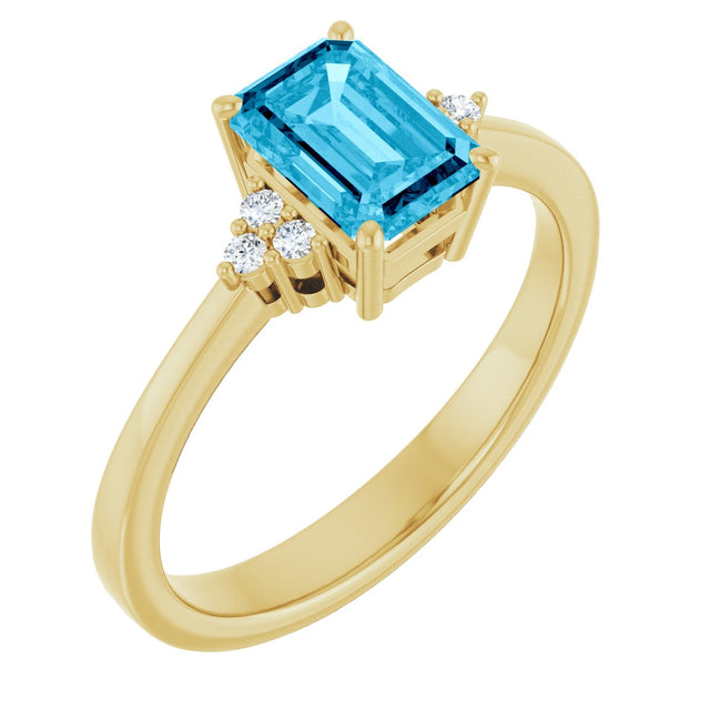 10K Gold Oval Lab-Grown Diamond Accented Ring - Yellow Gold