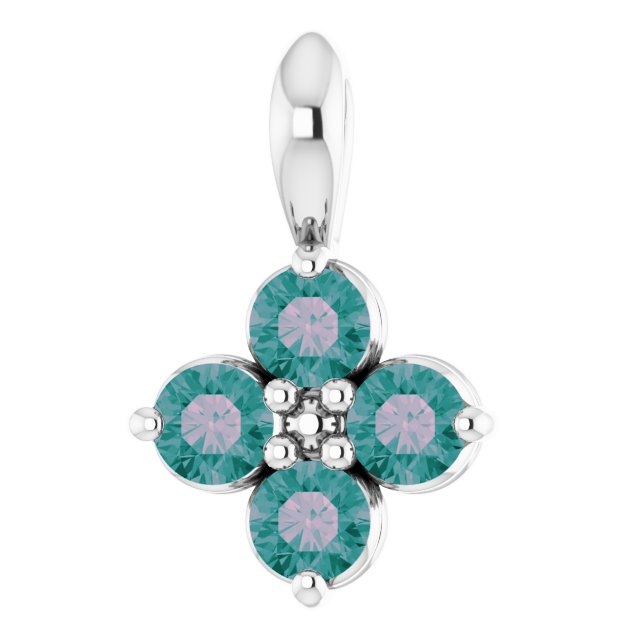 Platinum Round Natural Alexandrite Youth Birthstone Necklace or Pendant
