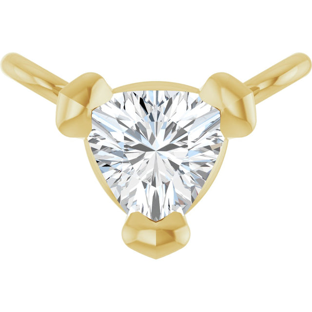 14K Gold Trillion Lab-Grown Diamond Solitaire Necklace - Yellow Gold