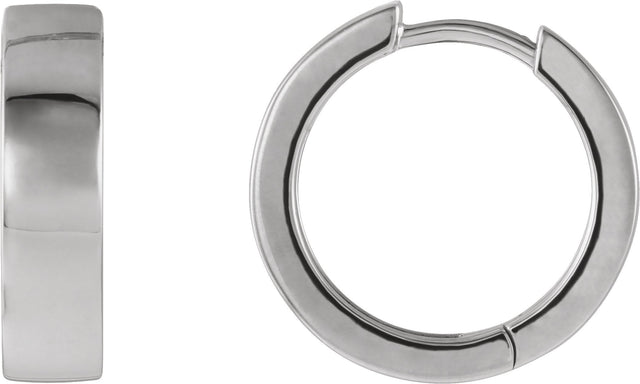 14K Gold Hinged Hoop Earrings - White Gold