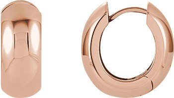 14K Gold Hinged Hoop Earrings No. 3 - Rose Gold