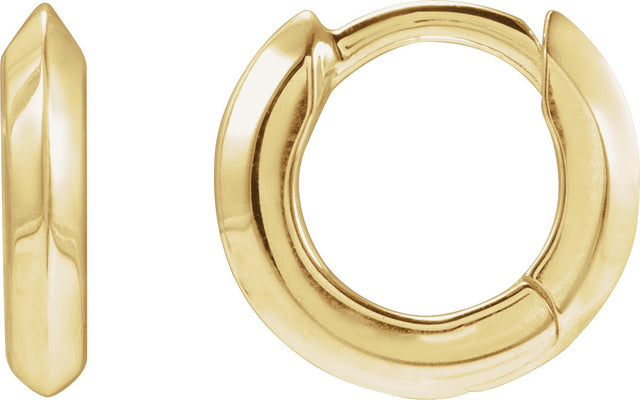 14K Gold Knife-Edge Hoop Earrings II - Yellow Gold