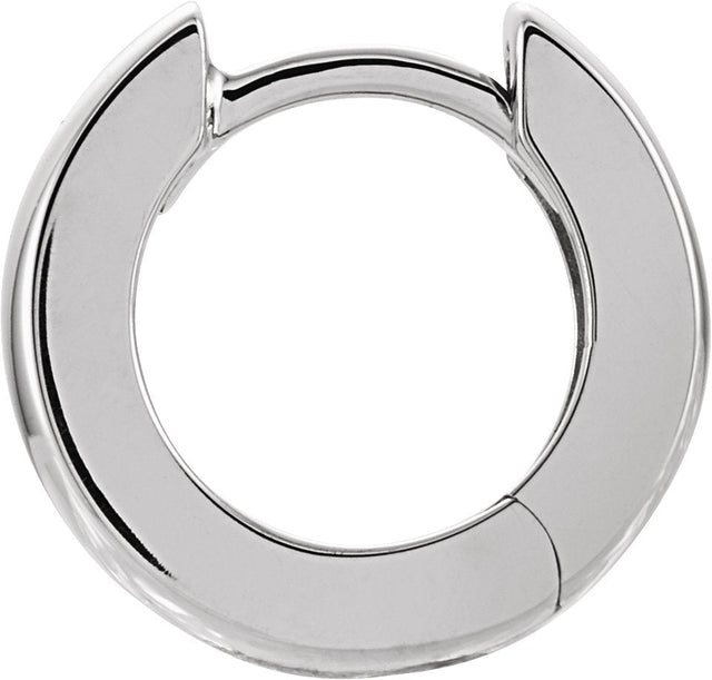 14K Gold Hinged Hoop Earrings No. 13 - White Gold