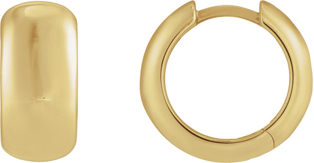 14K Gold Hinged Hoop Earrings VIII - Yellow Gold