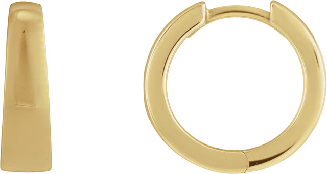 14K Gold Hinged Hoop Earrings IX - Yellow Gold