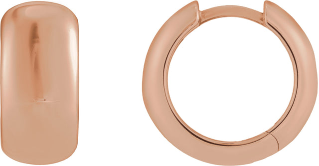14K Gold Hinged Hoop Earrings VIII - Rose Gold
