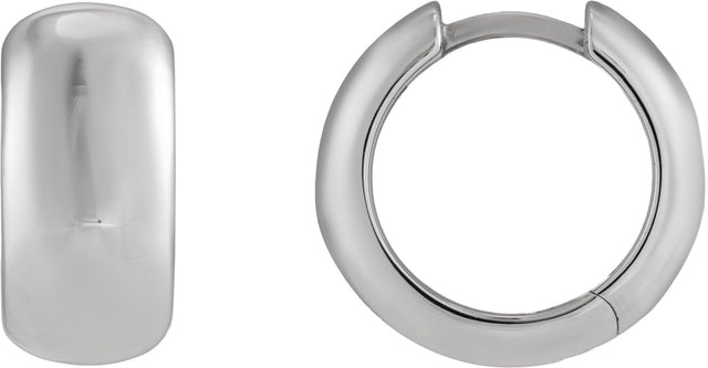 14K Gold Hinged Hoop Earrings VIII - White Gold